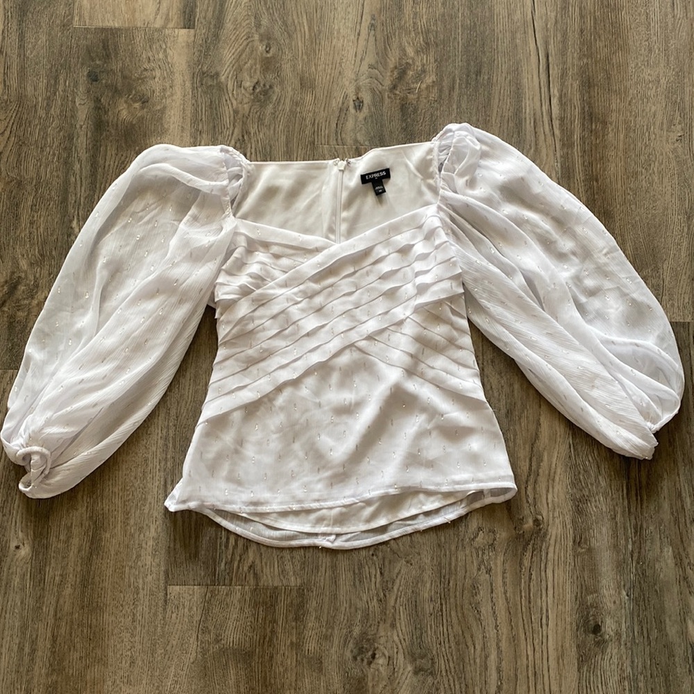 Express White and Silver Blouse